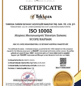 TEKKOZA TURİZM ISO 10002